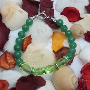 bracelet with crystal stones and aventurina stones